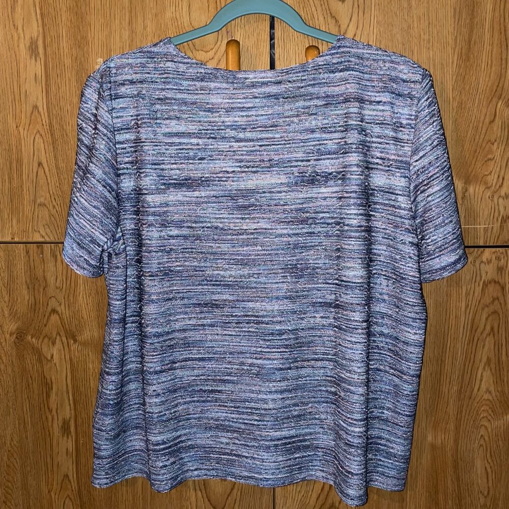 alfred dunner blue short sleeve - Picture 3 of 5